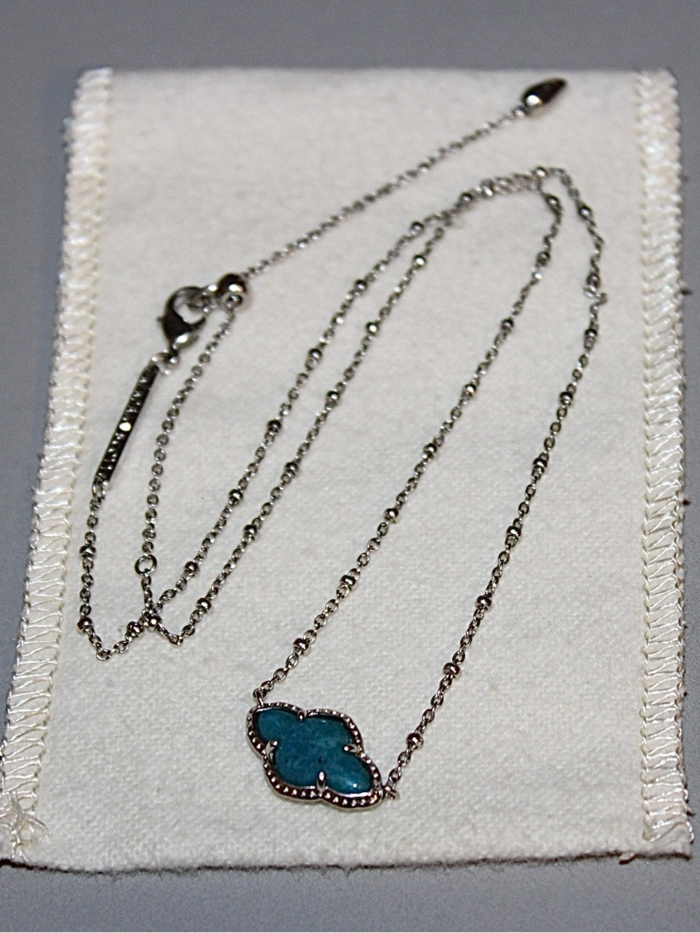 Kendra Scott Silver Beaded Turquoise Pendant Necklace